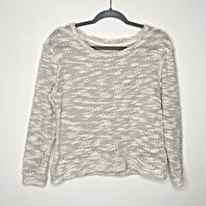 Ace Delivery Off White Cream Gray Marled Light Weight Boucle Sweater Size XS